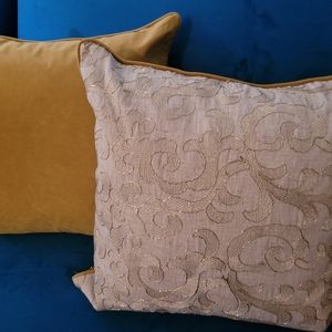 Rodeo Home Set of 2 Pillows with Beautiful shimmering gold design